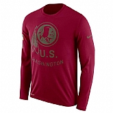 Men's Washington Redskins Nike Salute to Service Sideline Legend Performance Long Sleeve T-Shirt Burgundy,baseball caps,new era cap wholesale,wholesale hats